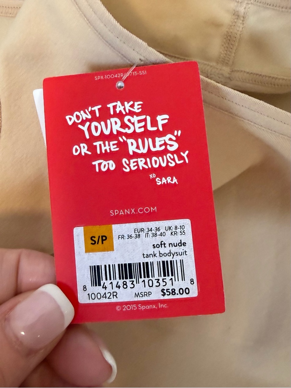 SPANX Soft Nude Seamless Tank Bodysuit Lightweight Smoothing Size Small - Picture 5 of 7